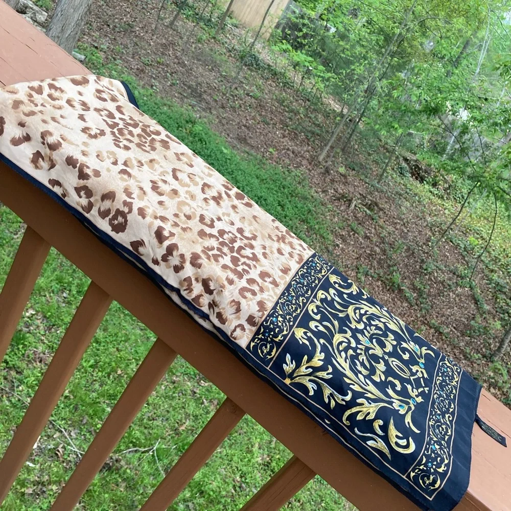 Gold, black and brown scarf